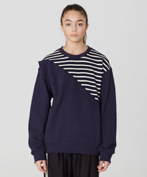 [19SS][80%SALE] Diagonal Stripe Sweat Shirts (NA)